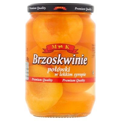 BRZOSKWINIE POLOWKI M&K W SYROPIE 680 G SLOIK