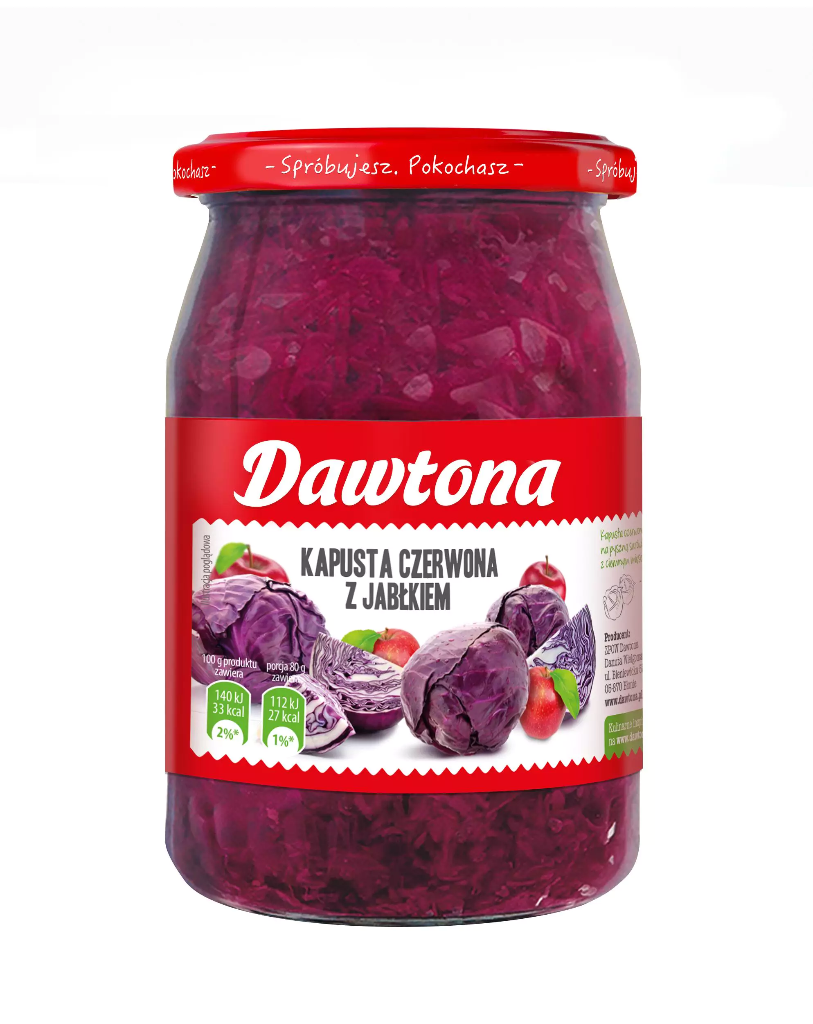 KAPUSTA CZERWONA Z JABLKIEM 500G*6 DAWTONA