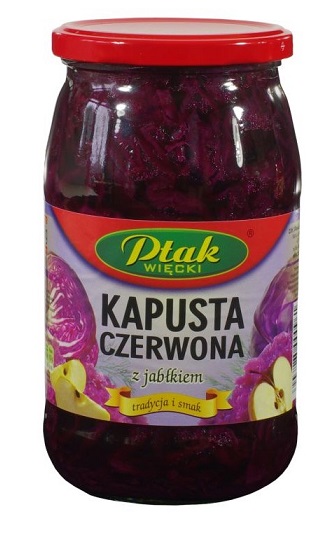 KAPUSTA CZERWONA Z JABLKIEM 750G*8 PTAK