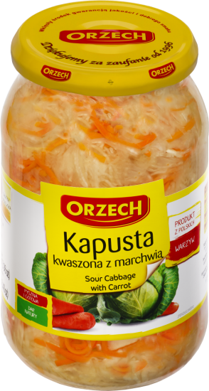 KAPUSTA KWASZONA Z MARCHWIA 850G*8 ORZECH