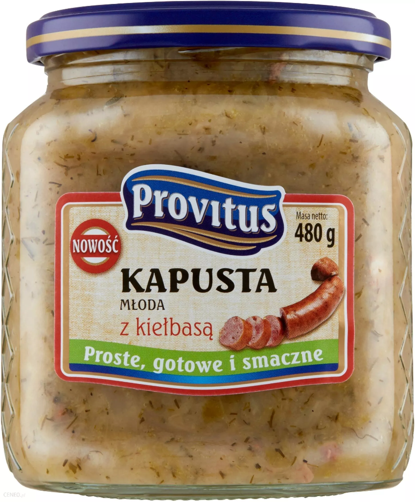 KAPUSTA PROVITUS MLODA Z KIELBASA 480G*6