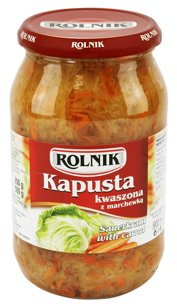 KAPUSTA ROLNIK KWASZONA Z MARCHEWKA 900ML*6