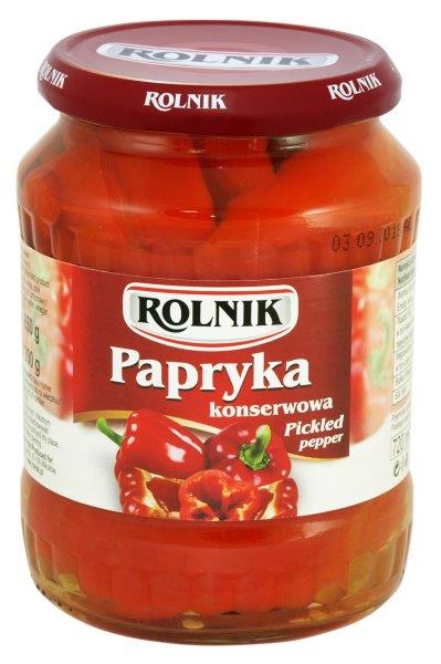 PAPRYKA ROLNIK MARYNOWANA CWIARTKI 720ML*6