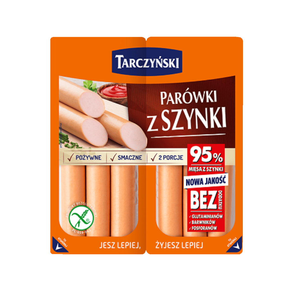 TARCZYNSKI PAROWKI Z SZYNKI 220 G*10