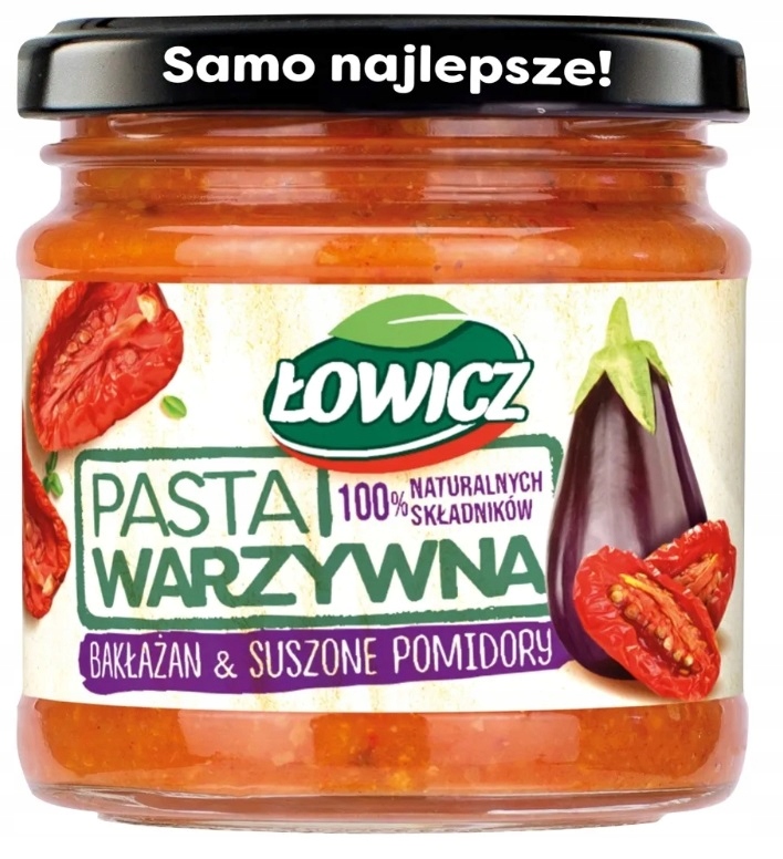 PASTA LOWICZ WARZYWNA BAKLAZAN-POMIDOR 180G*8 SLOIK