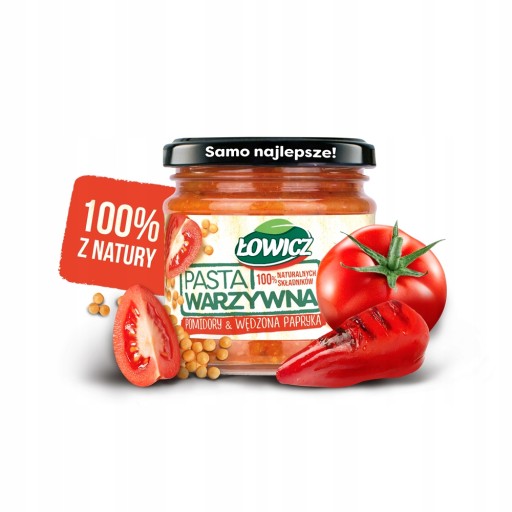 PASTA LOWICZ WARZYWNA POMIDOR-PAPRYKA 180G*8 SLOIK