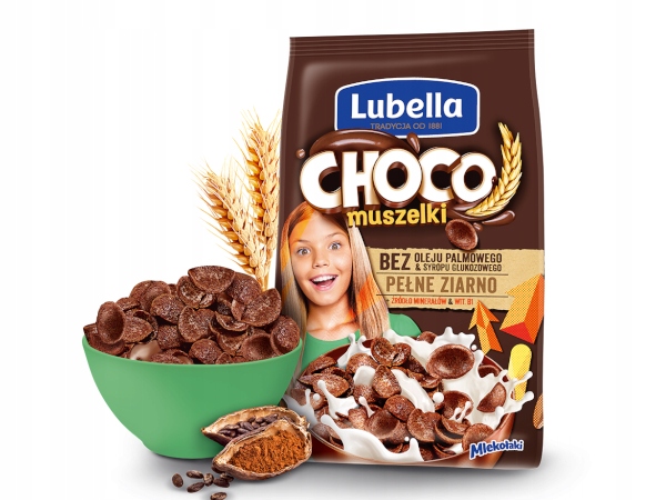 PLATKI SNIADANIOWE CHOCO MUSZELKI 250G*12 LUBELLA