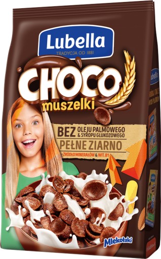 PLATKI SNIADANIOWE CHOCO MUSZELKI 500G*9 LUBELLA