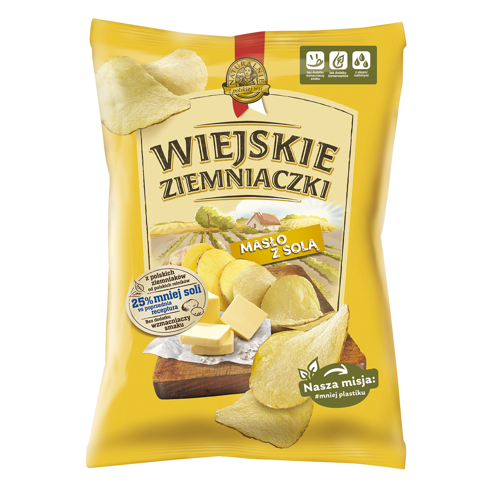 CHIPSY WIEJSKIE ZIEMNIACZKI MASLO SOL 130G*10 LORENZ