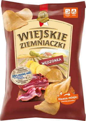 CHIPSY WIEJSKIE ZIEMNIACZKI WEDZONKA 130G*10 LORENZ