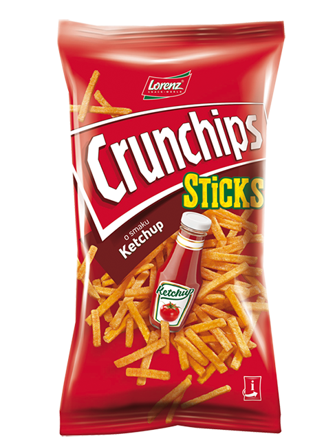 CHIPSY CRUNCHIPS STICKS KETCHUP 70G*48 LORENZ