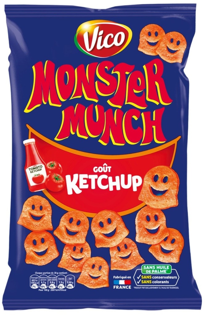 CHIPSY MONSTER MUNCH KETCHUPOWE 100G*16 LORENZ