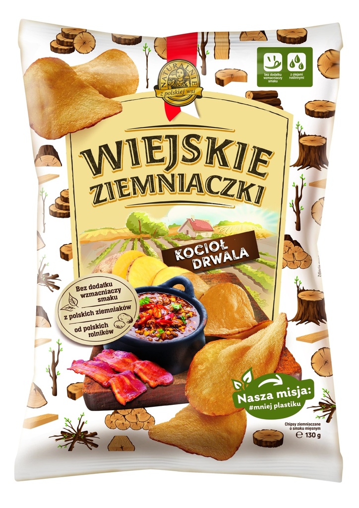 CHIPSY WIEJSKIE ZIEMNIACZ KOCIOL DRWA 130G*10 LORENZ