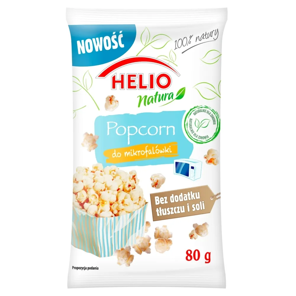 POPCORN DO MIKROFALOWKI BEZ SOLI I TLUSZ 80G*18 HELIO