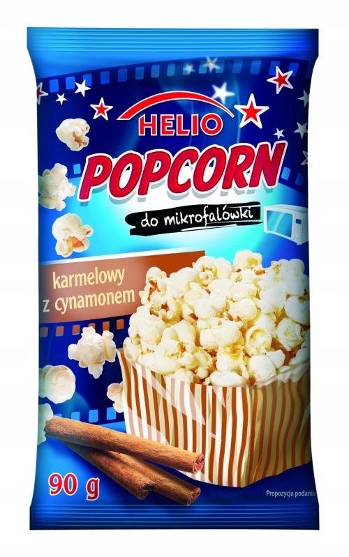 POPCORN DO MIKROFALOWKI KARMEL Z CYNAMN 90G*18 HELIO