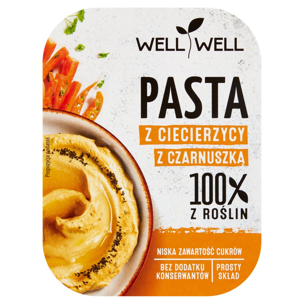 WELL WELL PASTA Z CIECIERZYCY Z CZARNUSZKA 125G*6