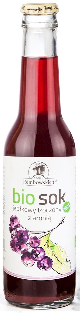 BIO SOK JABLKOWY Z ARONIA 0,275L*12 REMBOWSCY