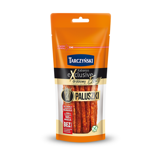 [5908230524592] TARCZYNSKI KABANOSY EXCLUSIVE PALUSZKI DROBIO 95G*16