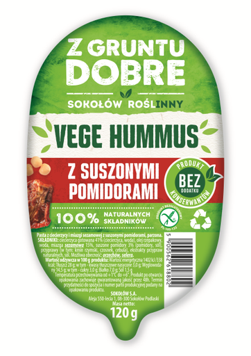 [45545] SOKOLOW HUMMUS PREMIUM Z SUSZONYMI POMIDORAMI 120G*6