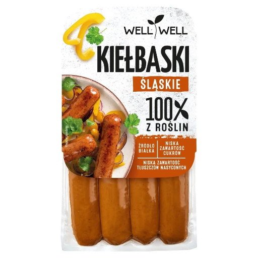 [5901473001387] WELL WELL KIELBASKI ROSLINNE SLASKIE 250G*10